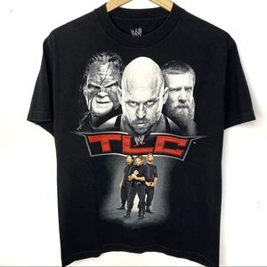 WWE Authentic 2012 TLC Tables Ladders & Chairs Double Sided Black T Shirt Medium